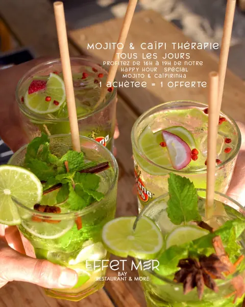 Happy hour Mojito & Caïpi de 16h à 19h